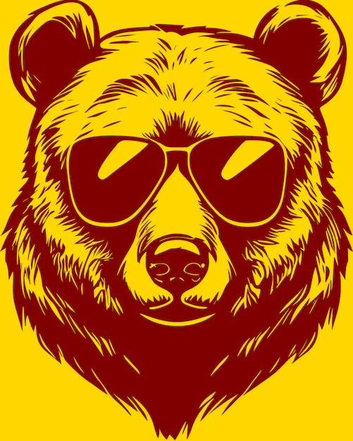 a grizzly bear wearing sunglasses